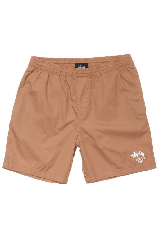 Stussy Mens Basic Stock Beach Shorts Brown - NPDUH4102